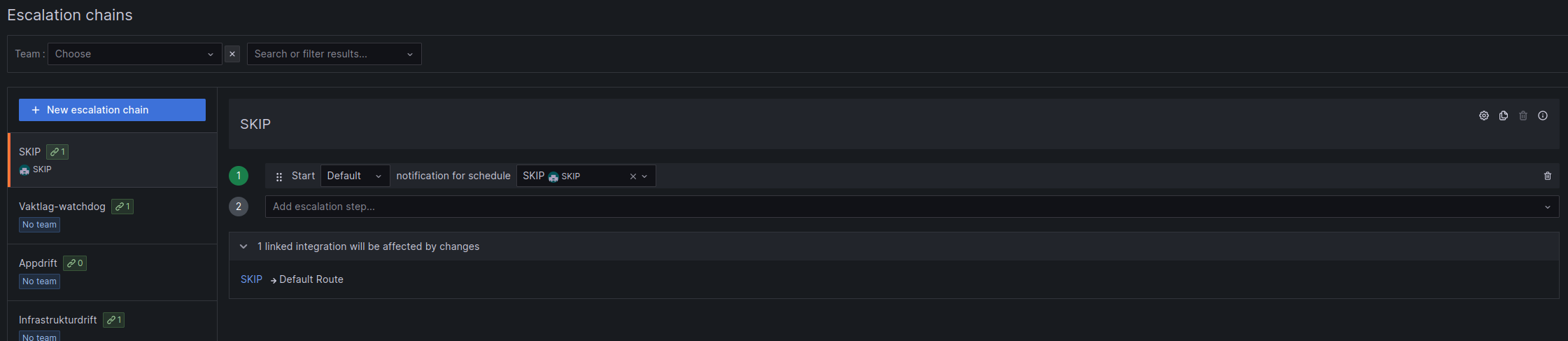 Escalation Chain